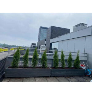 2x plantenbak van balkjes 200x40x40 cm - antraciet