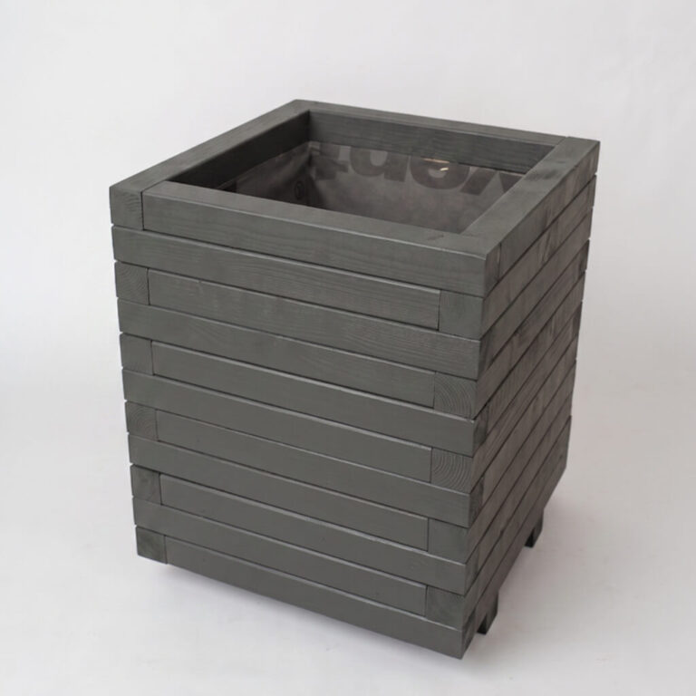 Vierkante plantenbak van hout 45x45x54 cm - antraciet