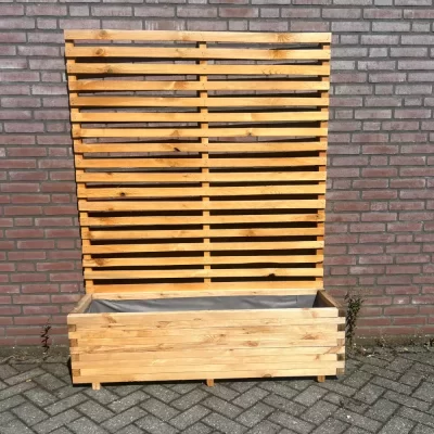 Naturel plantenbak met klimrek 140x40x40 (180) cm