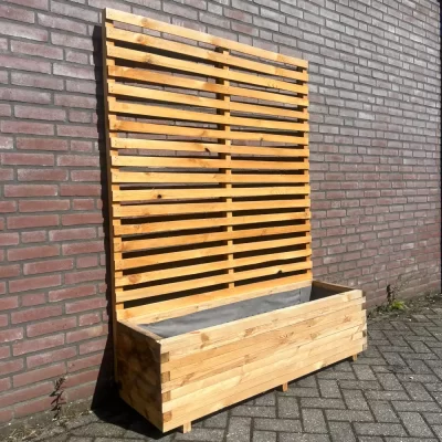 Naturel plantenbak met klimrek 140x40x40 (180) cm