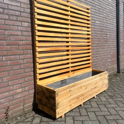 Naturel plantenbak met klimrek 150x40x40 (180) cm