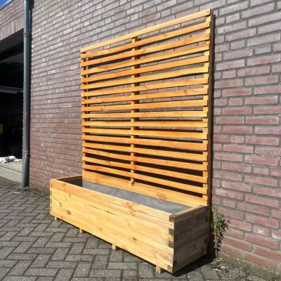 Naturel plantenbak met klimrek 160x40x40 (180) cm