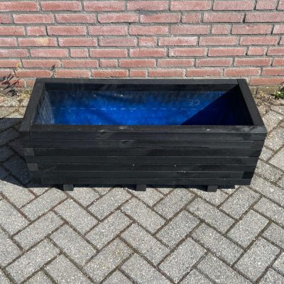 Zwarte plantenbak 100x40x36 cm