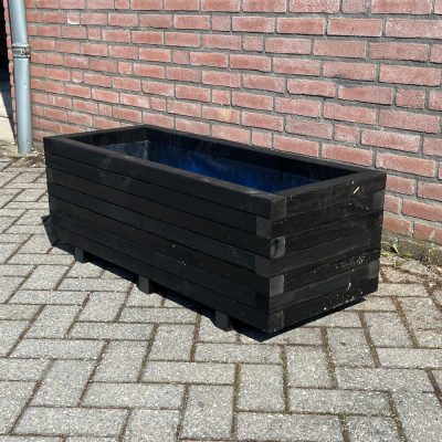 Zwarte plantenbak 100x40x36 cm