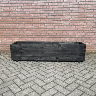 Zwarte plantenbak 160x40x40 cm