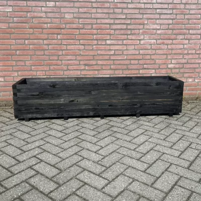 Zwarte plantenbak 180x40x40 cm