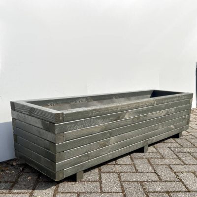 Plantenbak van hout - 140x40x36 cm - antraciet