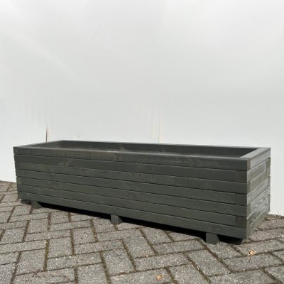 Plantenbak van hout - 140x40x36 cm - antraciet