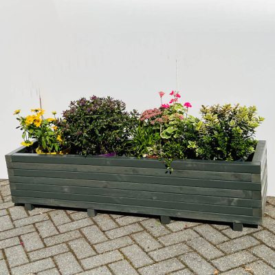 Plantenbak van hout 150x40x36 cm - antraciet