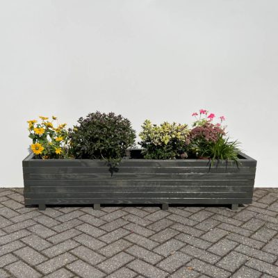 Plantenbak van hout 160x40x36 cm - antraciet