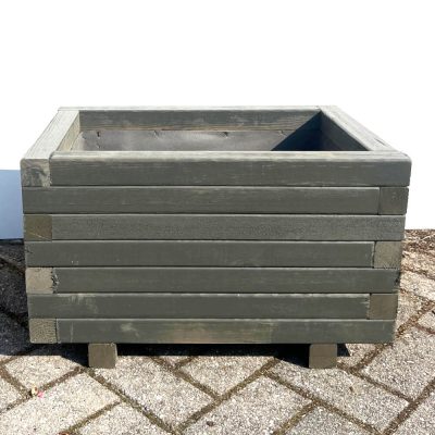 Plantenbak van hout 60x40x36 cm - antraciet