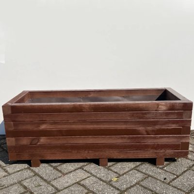 Plantenbak van hout - 100x40x36 cm - bruin