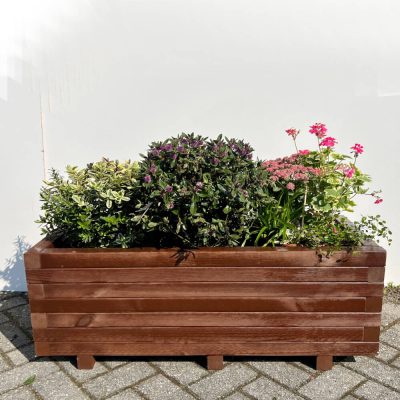 Plantenbak van hout - 100x40x36 cm - bruin