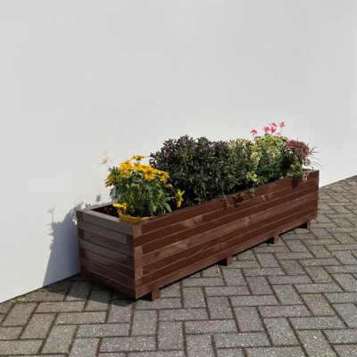 Plantenbak van hout 160x40x36 cm - bruin