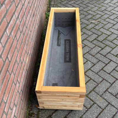 Plantenbak van hout - 140x40x36 cm - naturel