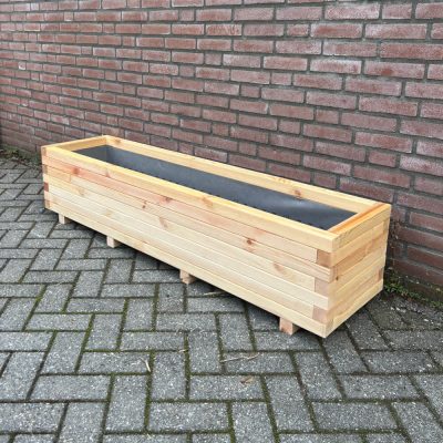 Plantenbak van hout 160x40x36 cm - naturel