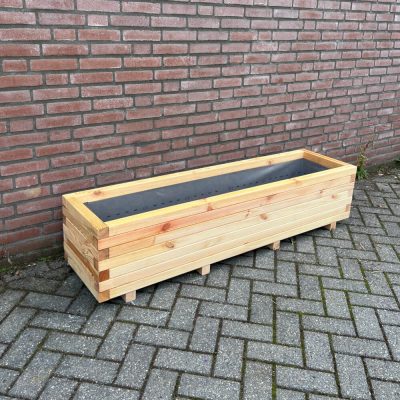 Plantenbak van hout 160x40x36 cm - naturel