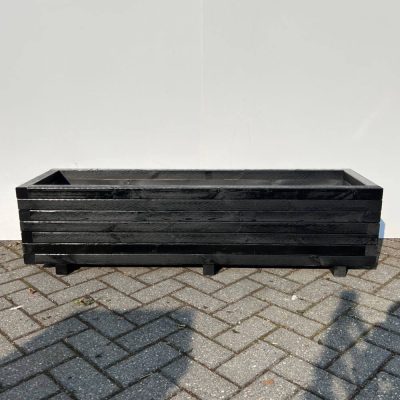 Plantenbak van hout - 140x40x36 cm - zwart