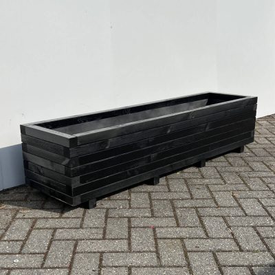 Plantenbak van hout 160x40x36 cm - zwart