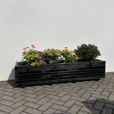 Plantenbak van hout 160x40x36 cm - zwart