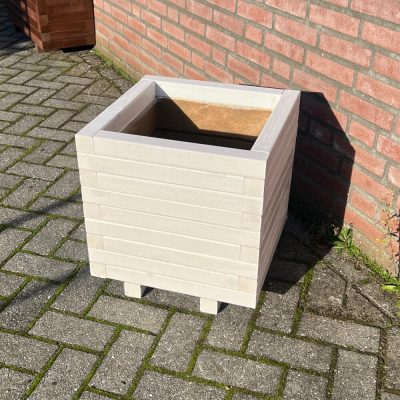 Plantenbak van hout 45x45x45 cm - wit