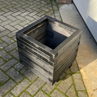 Plantenbak van hout 45x45x45 cm - zwart