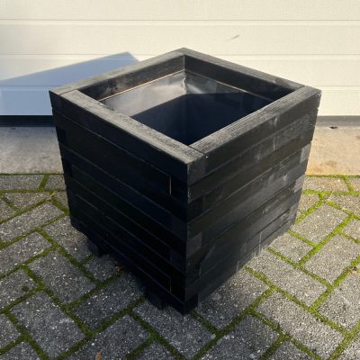 Plantenbak van hout 45x45x45 cm - zwart