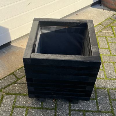 Plantenbak van hout 45x45x45 cm - zwart